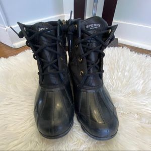 Nylon Quilted Syren Sperry Duck Boot Black